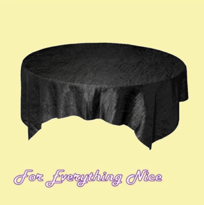 Image 0 of Black Taffeta Crinkle Table Overlay Decorations 72 inches x 5
