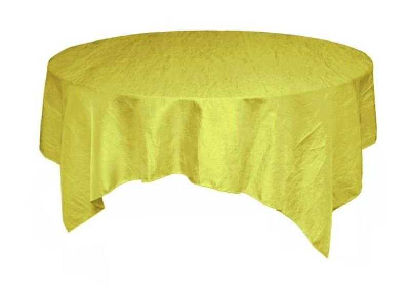 Image 1 of Yellow Taffeta Crinkle Table Overlay Decorations 72 inches x 5