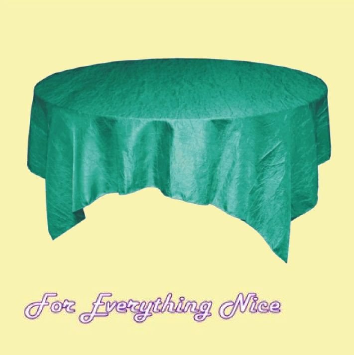 Image 0 of Turquoise Taffeta Crinkle Table Overlay Decorations 72 inches x 1