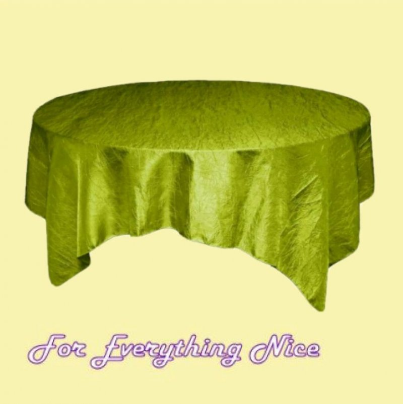 Image 0 of Sage Green Taffeta Crinkle Table Overlay Decorations 72 inches x 1