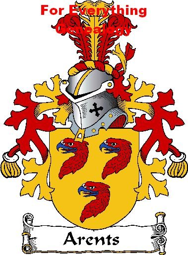 Image 0 of Arents Dutch Coat of Arms A4 Print Arents Dutch Family Crest Print 