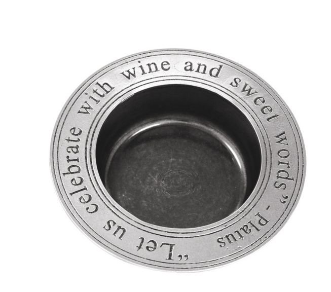 Image 1 of Lets Celebrate Philosophers Quote Stylish Pewter Wine Bottle Coaster 
