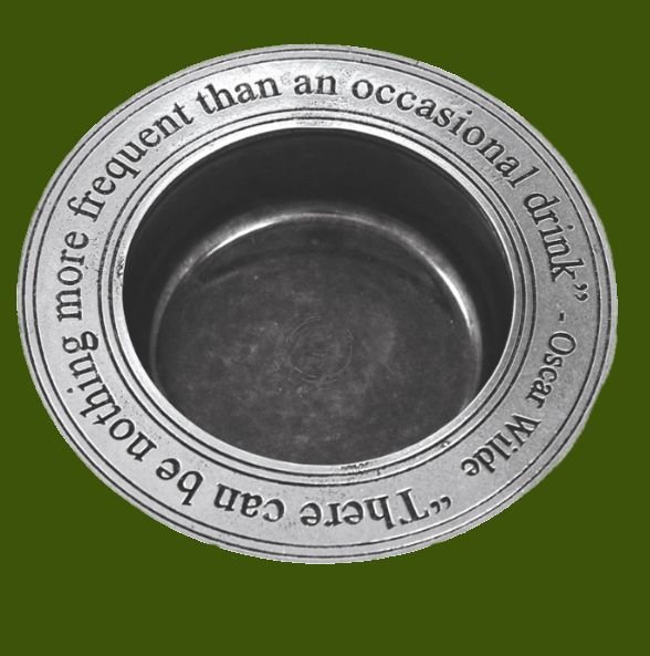 Image 0 of An Occasional Drink Philosophers Quote Stylish Pewter Wine Bottle Coaster 