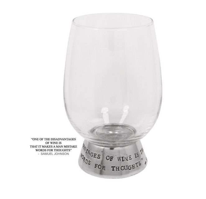 Image 1 of Disadvantages Of Wine Literates Quote Stylish Pewter Accent Wine Glass