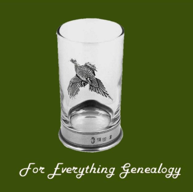 Image 0 of Pheasant Bird Themed 12cm Single Hiball Stylish Pewter Accent Spirit Glass