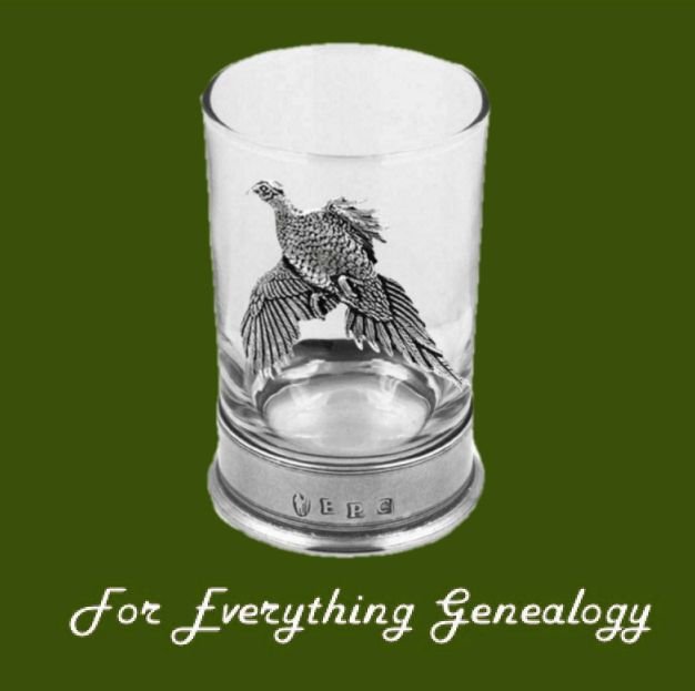Image 0 of Pheasant Bird Themed 9cm Single Hiball Stylish Pewter Accent Spirit Glass