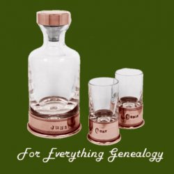 Rose Pewter Copper Plated Crystal Mini Decanter Shotglass Boxed Set