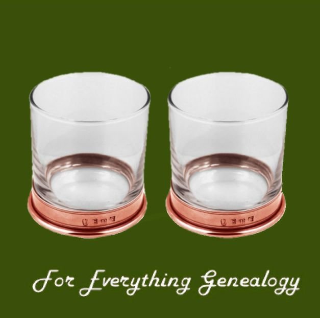Image 0 of Rose Stylish Pewter Copper Plated Double Tumbler Glass Boxed Set