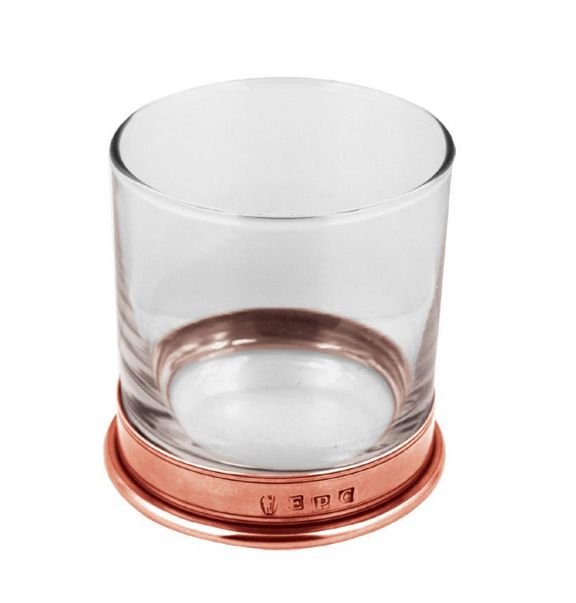 Image 1 of Rose Stylish Pewter Copper Plated Single Tumbler Glass Boxed 