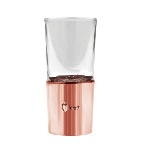 Image 1 of Rose Copper Plated Stylish Pewter Accent Base Shot Glass Boxed