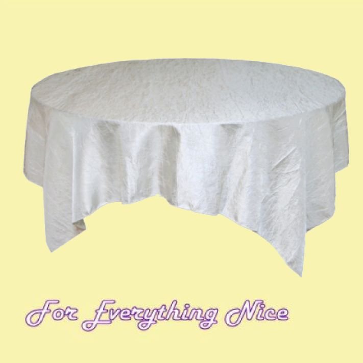 Image 0 of White Taffeta Crinkle Table Overlay Decorations 72 inches x 5