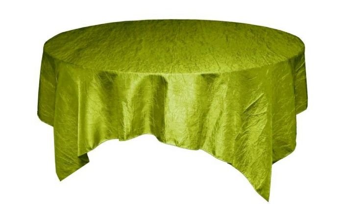 Image 1 of Sage Green Taffeta Crinkle Table Overlay Decorations 72 inches x 5