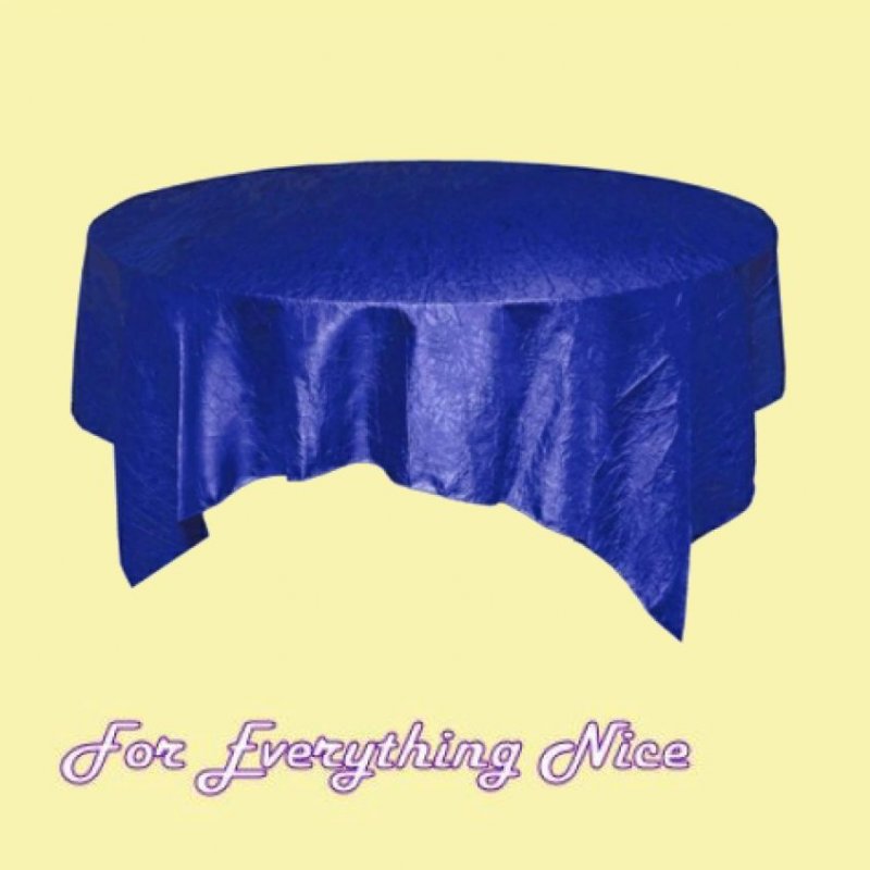 Image 0 of Royal Blue Taffeta Crinkle Table Overlay Decorations 72 inches x 10