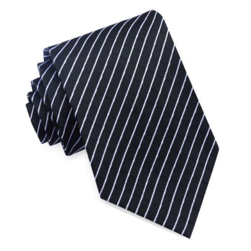 Image 1 of Black White Diagonal Crosshatch Formal Wedding Straight Mens Neck Tie 