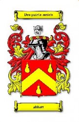 Abbott Coat of Arms Surname Large Print Abbott Family Crest 