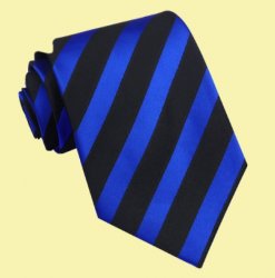 Blue Black Diagonal Stripes Formal Wedding Straight Mens Neck Tie 