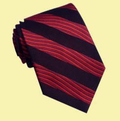 Black Red Shades Wave Stripes Formal Wedding Straight Mens Neck Tie