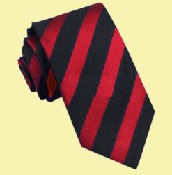 Black Scarlet Red Diagonal Stripes Formal Wedding Straight Mens Neck Tie 