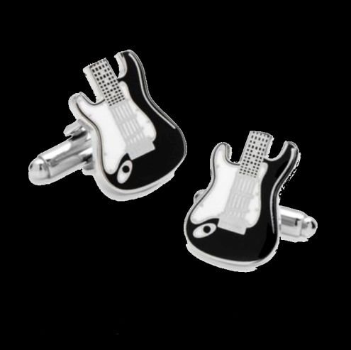 Image 0 of Electric Guitar Formal Groomsmen Groom Wedding Mens Cufflinks Two Sets