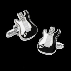 Electric Guitar Formal Groomsmen Groom Wedding Mens Cufflinks Two Sets