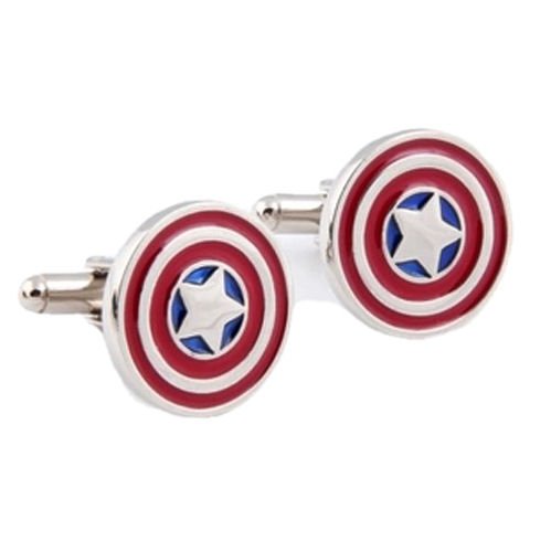 Image 1 of Captain America Formal Groomsmen Groom Wedding Mens Cufflinks Two Sets