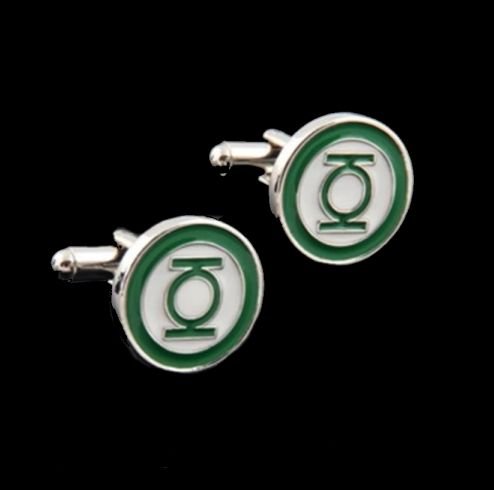 Image 0 of Green Lantern Formal Groomsmen Groom Wedding Mens Cufflinks Two Sets
