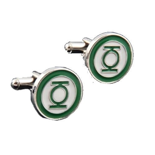 Image 1 of Green Lantern Formal Groomsmen Groom Wedding Mens Cufflinks Two Sets