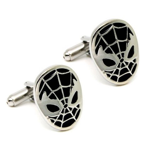 Image 1 of Spiderman Formal Groomsmen Groom Wedding Mens Cufflinks Two Sets