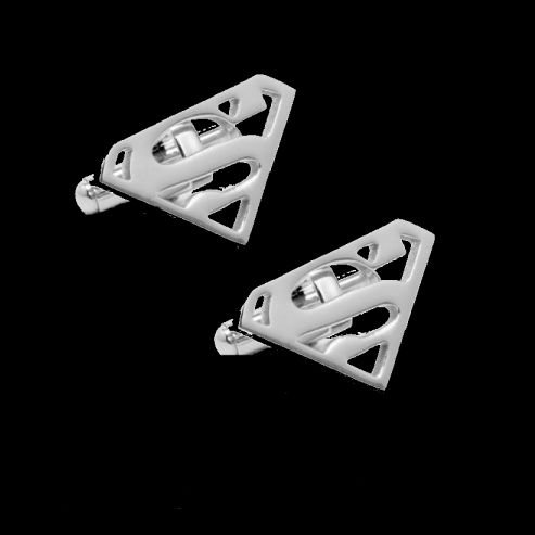Image 0 of Superman Silver Formal Groomsmen Groom Wedding Mens Cufflinks Two Sets