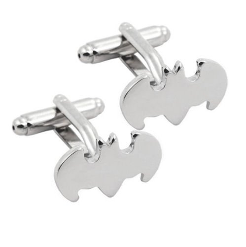 Image 1 of Batman Silver Formal Groomsmen Groom Wedding Mens Cufflinks Two Sets