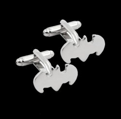 Batman Silver Formal Groomsmen Groom Wedding Mens Cufflinks Two Sets