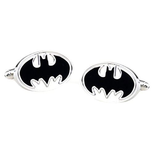 Image 1 of Batman Black Silver Formal Groomsmen Groom Wedding Mens Cufflinks Two Sets