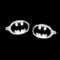 Batman Black Silver Formal Groomsmen Groom Wedding Mens Cufflinks Two Sets