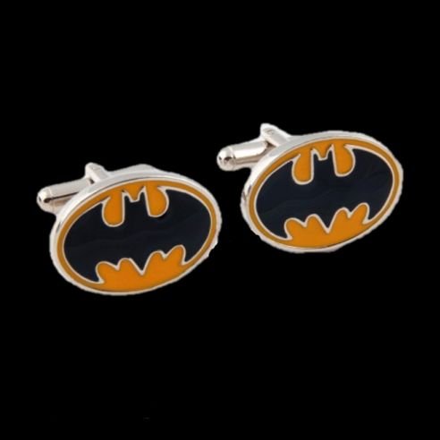 Image 0 of Batman Black Yellow Formal Groomsmen Groom Wedding Mens Cufflinks Two Sets