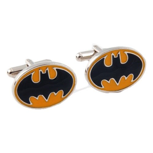 Image 1 of Batman Black Yellow Formal Groomsmen Groom Wedding Mens Cufflinks Two Sets