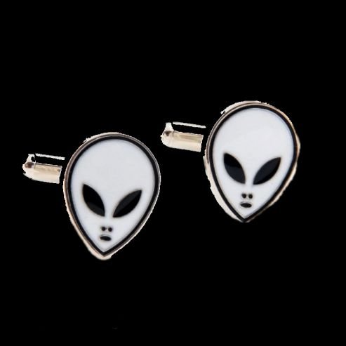 Image 0 of Alien Face Formal Groomsmen Groom Wedding Mens Cufflinks Two Sets