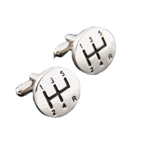 Image 1 of Silver Sports Gear Stick Formal Groomsmen Groom Wedding Mens Cufflinks Two Sets