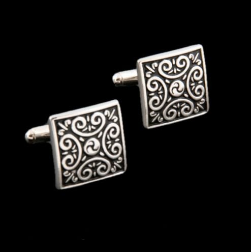 Image 0 of Tapestry Square Formal Groomsmen Groom Wedding Mens Cufflinks Two Sets