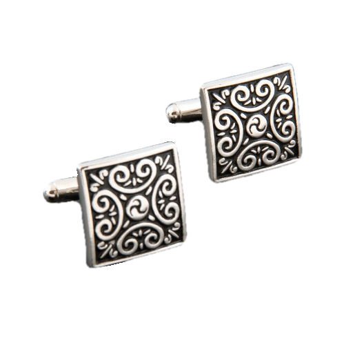 Image 1 of Tapestry Square Formal Groomsmen Groom Wedding Mens Cufflinks Two Sets