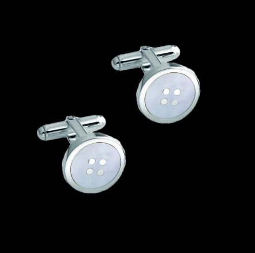Image 0 of Silver Button Formal Groomsmen Groom Wedding Mens Cufflinks Two Sets