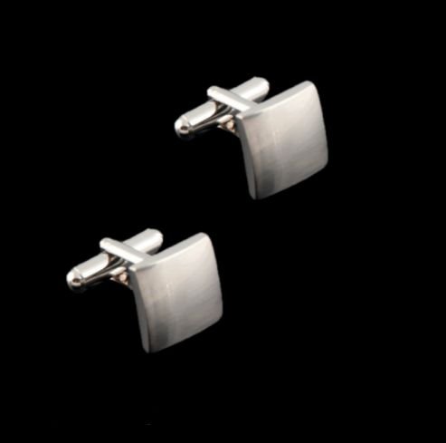 Image 0 of Silver Square Formal Groomsmen Groom Wedding Mens Cufflinks Two Sets