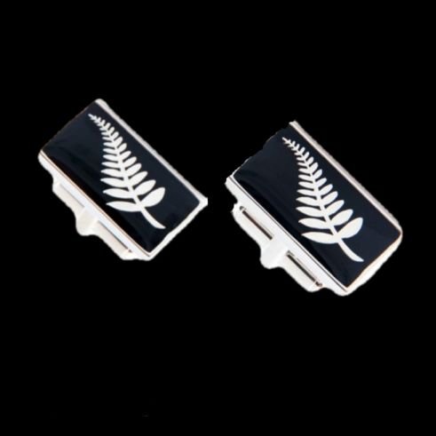 Image 0 of New Zealand Silver Fern Formal Groomsmen Groom Wedding Mens Cufflinks Two Sets