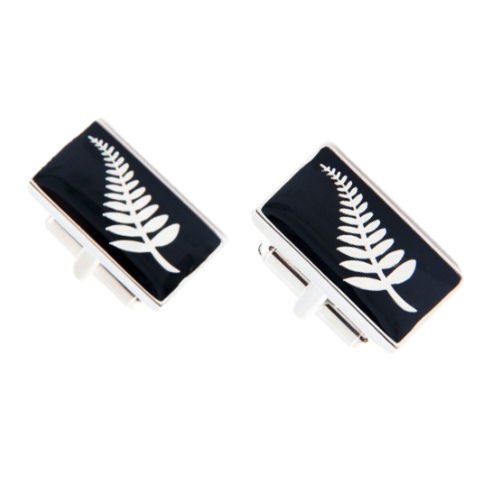 Image 1 of New Zealand Silver Fern Formal Groomsmen Groom Wedding Mens Cufflinks Two Sets