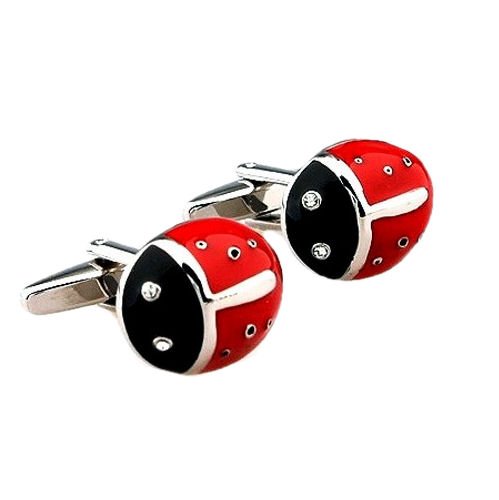 Image 1 of Ladybug Ladybird Formal Groomsmen Groom Wedding Mens Cufflinks Two Sets
