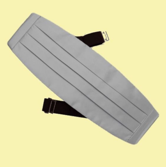 Image 0 of Medium Silver Grey Formal Groomsmen Groom Wedding Mens Cummerbund 