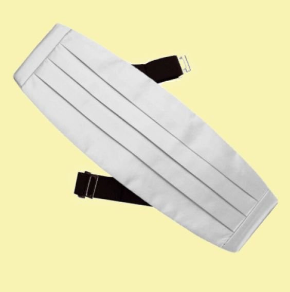 Image 0 of White Formal Groomsmen Groom Wedding Mens Cummerbund 