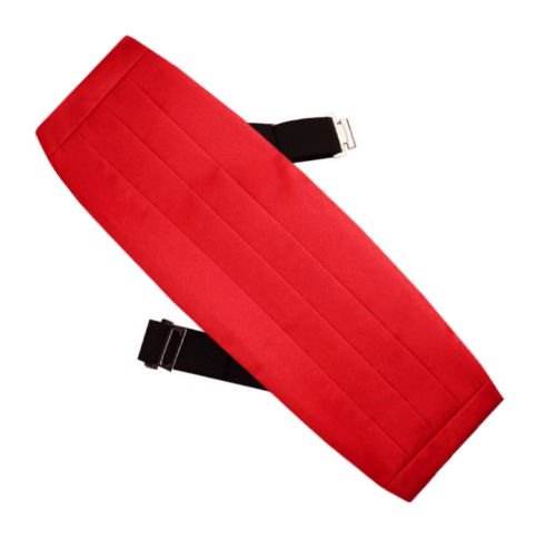 Image 1 of Cherry Red Formal Groomsmen Groom Wedding Mens Cummerbund 