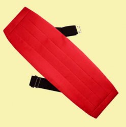 Cherry Red Formal Groomsmen Groom Wedding Mens Cummerbund 