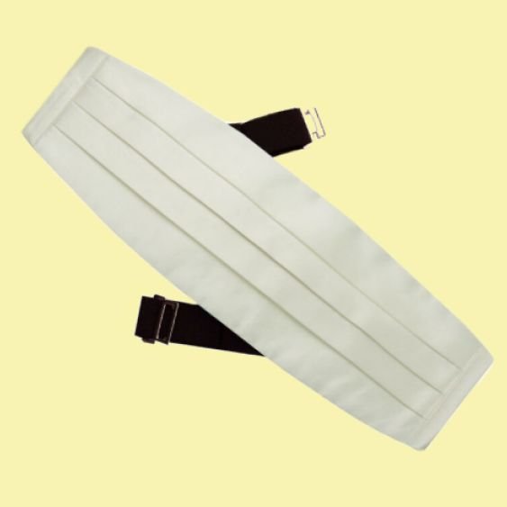 Image 0 of Ivory Formal Groomsmen Groom Wedding Mens Cummerbund 