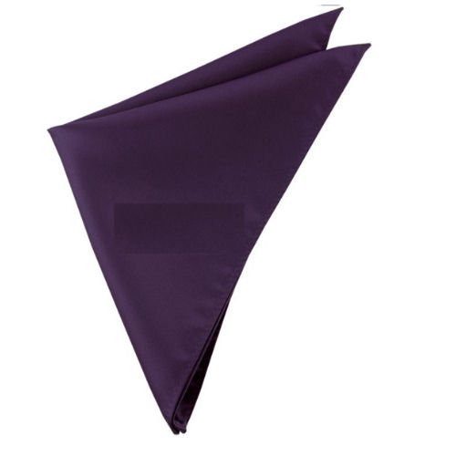 Image 1 of Eggplant Purple Formal Groomsmen Groom Wedding Mens Pocket Square 